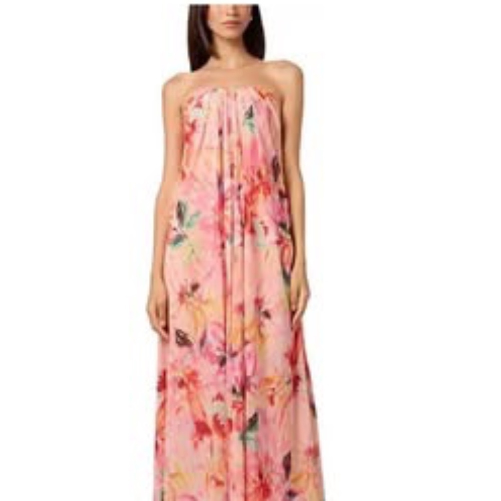 Liv Foster Brooke Strapless Chiffon Maxi Dress size 6